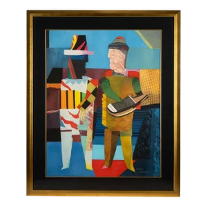 1980s "Deux Musiciens" Lithograph by Max Papart Artist's Proof, Framed