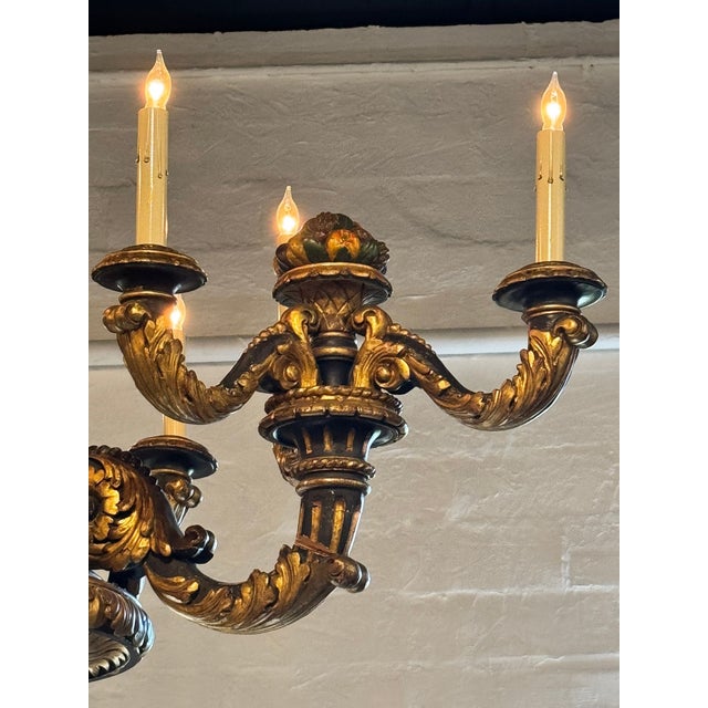 19th Century French Giltwood Chandelier For Sale - Image 4 of 11