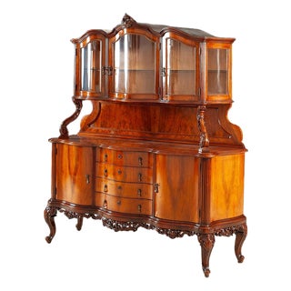 (One of a Kind) Original Italian Antique Buffet and Hutch For Sale
