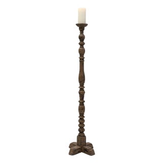 19th Century French Wooden Candlestick For Sale