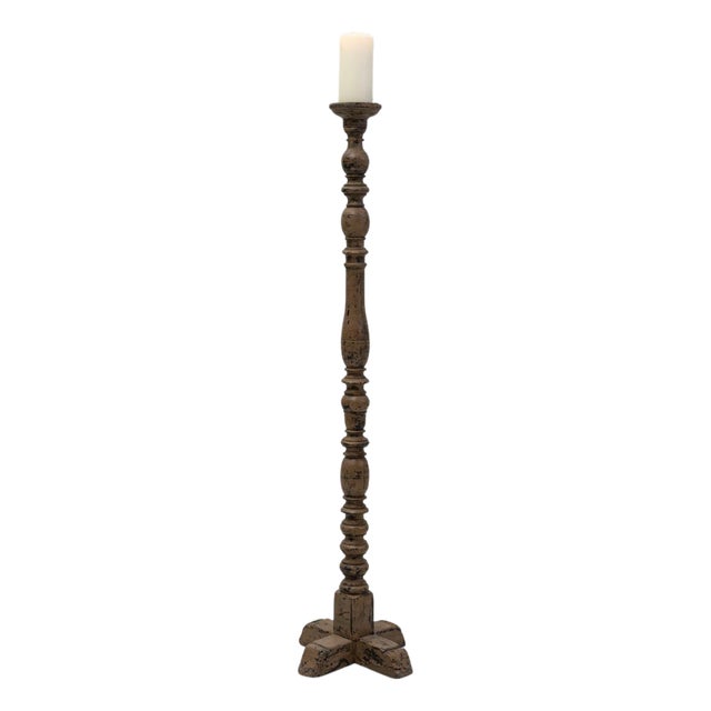 19th Century French Wooden Candlestick For Sale