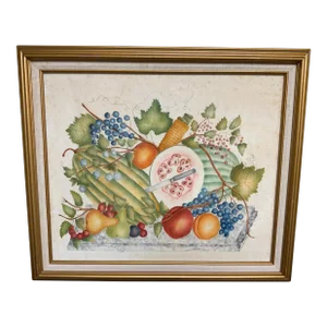 Late 20th Century Theorem Still Life Framed Painting of Fruit