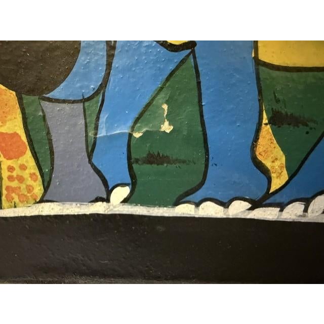 Textile Vintage 1970s/1980s Tanzanian Tingatinga School Wildlife Painting – Enamel on Board, 11.5" X 14" For Sale - Image 7 of 17