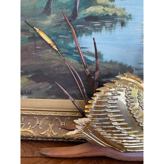 Wood Vintage Swan Wall Sculpture With Wood Backing, Mid-Century Modern Style For Sale - Image 7 of 10