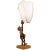 Brown Table Lamp with Olivewood Sculpture, 1950s For Sale - Image 8 of 8