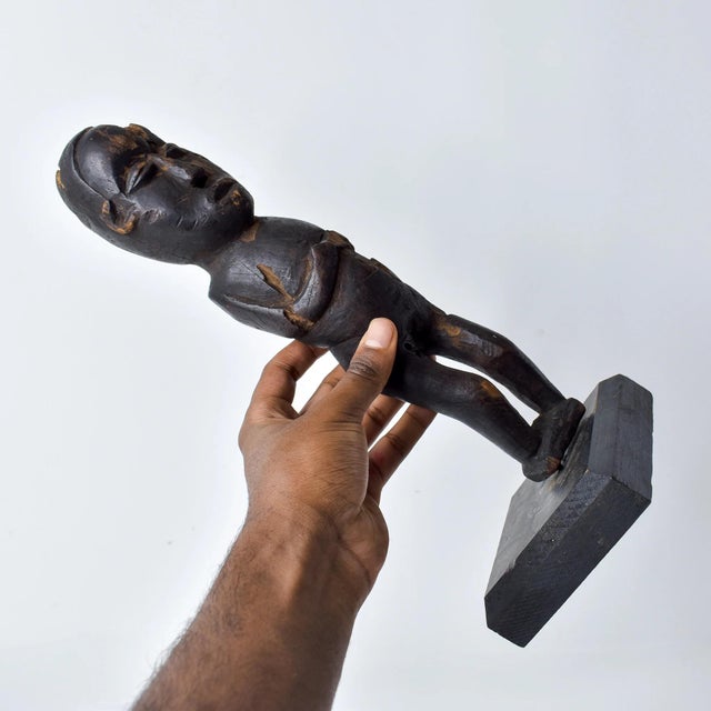 Early 20th Century Lobi Standing Male Wood Figure on Custom Base Ghana For Sale - Image 12 of 12