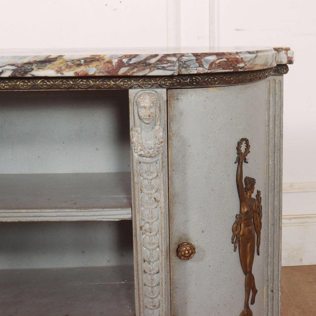 French Marble Top Sideboard, 1890s For Sale - Image 4 of 13