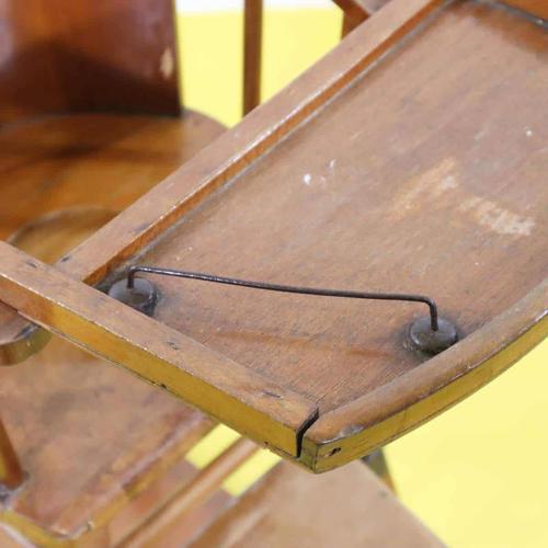 Wooden Children's High Chair with Tray and Footrest For Sale - Image 3 of 13