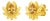Pear-Cut Citrine Lutus Flower Earrings Studs, Silver, Gold, Pair For Sale