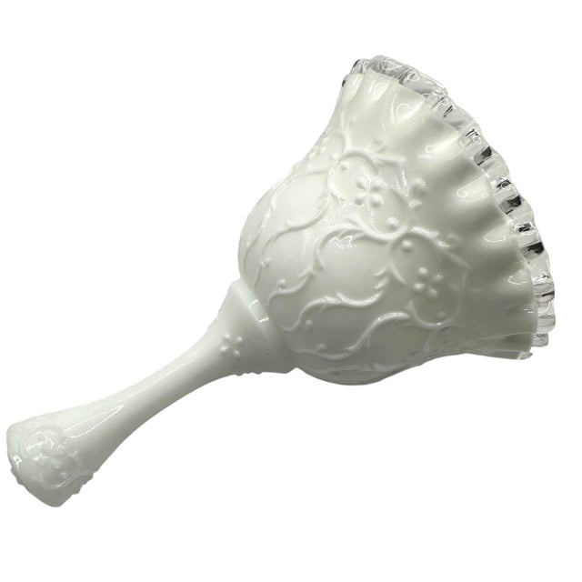 Vintage Fenton Silver Crest Spanish Lace Milk Glass Bell For Sale - Image 12 of 12