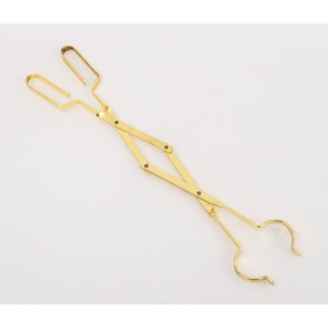 Modern Brass and Black Marble Fireplace Tool Set For Sale - Image 14 of 14