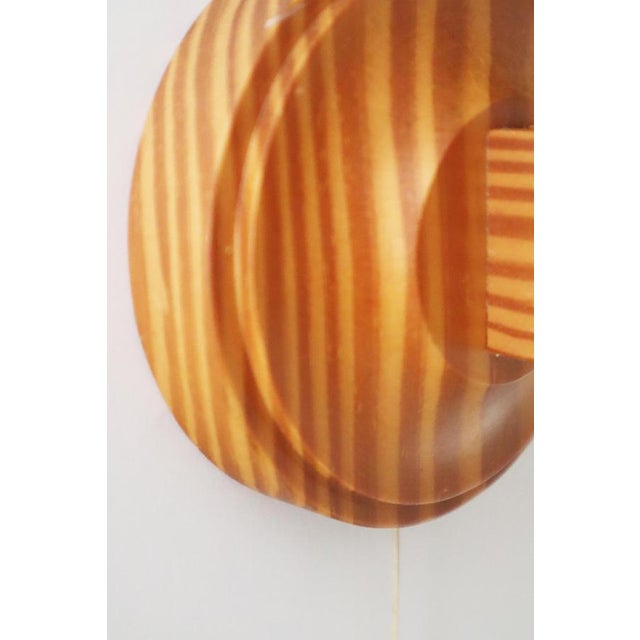 Scandinavian Wooden Wall Lamp with Onion-Shaped Lampshade, Sweden, 1970s For Sale - Image 13 of 14