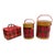 1950s Set of Three Tartan Metal Picnicware Pieces. For Sale