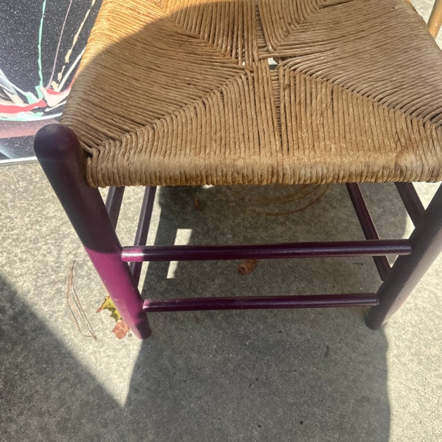 1970s Late 20th Century Purple Wooden Ladder Back Chair For Sale - Image 5 of 6