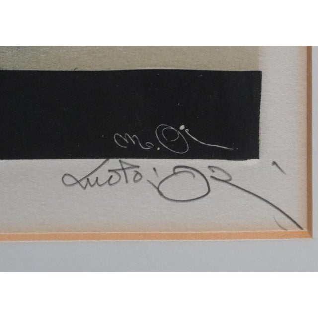 Japanese 1970s Framed and Signed Rainbow Owl Lithograph by Motoi Oi For Sale - Image 3 of 3