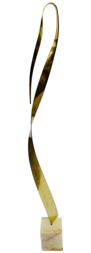 Curtis Jere Vintage Brass Ribbon Sculpture
