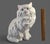 Ceramic Vintage Ceramic Life Size White Green Eyes Cat Figurine 14'' High For Sale - Image 7 of 10