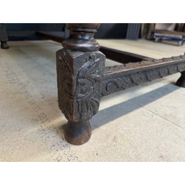 Antique Table in Carved Oak, 1860 For Sale - Image 10 of 14