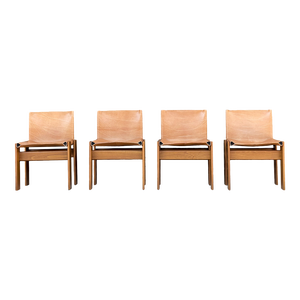 Monk Chairs by Afra & Tobia Scarpa for Molteni, 1973, Set of 4