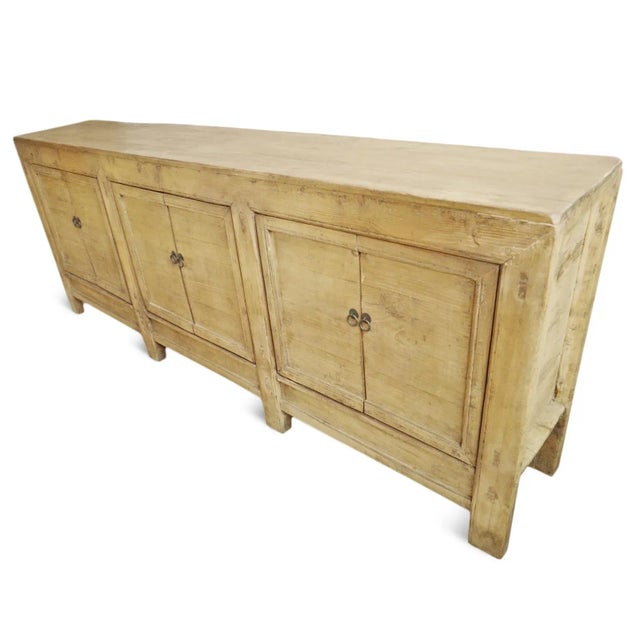 Vintage Raw Elm Modern Farm Sideboard Credenza For Sale In Los Angeles - Image 6 of 12