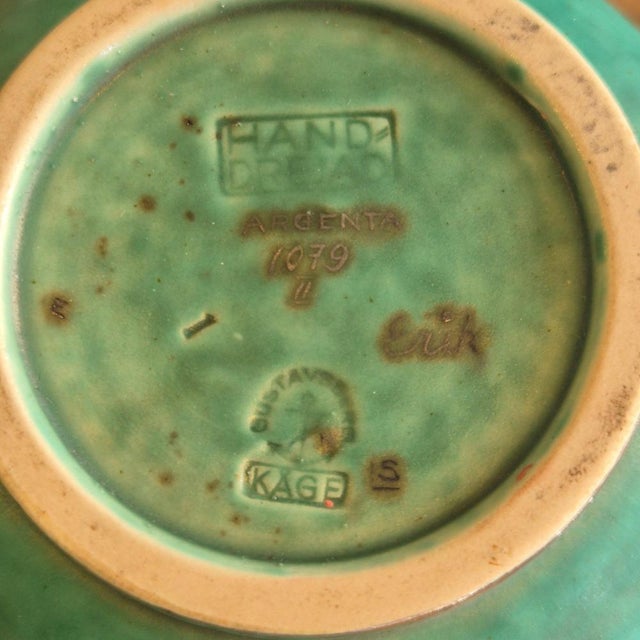 Metal Modern Swedish Stoneware Vase Model Argenta by Wilhelm Kåge, 1949 For Sale - Image 7 of 8