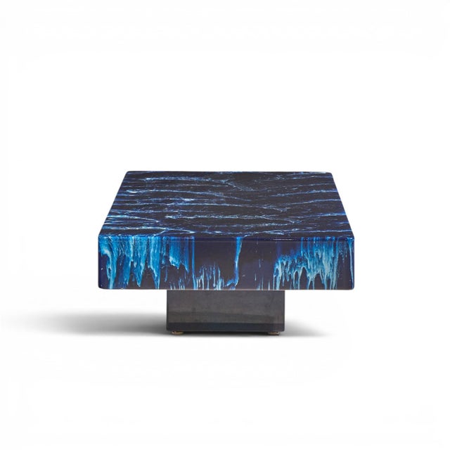 Willy Rizzo Willy Rizzo Mid Century Faux Marble Coffee Table For Sale - Image 4 of 11