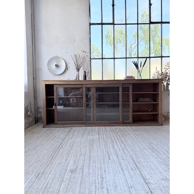 Pine and Oak Sideboard with Glass Doors, 1950s For Sale - Image 10 of 18