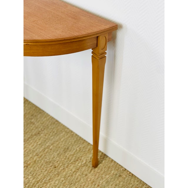 Vintage Teak Half-Moon Console Table by Legate Furniture, 1970s For Sale - Image 6 of 11