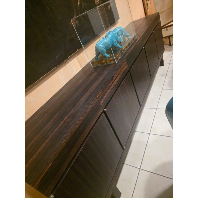 Wood Large Veneered Sideboard, 1980s For Sale - Image 7 of 12