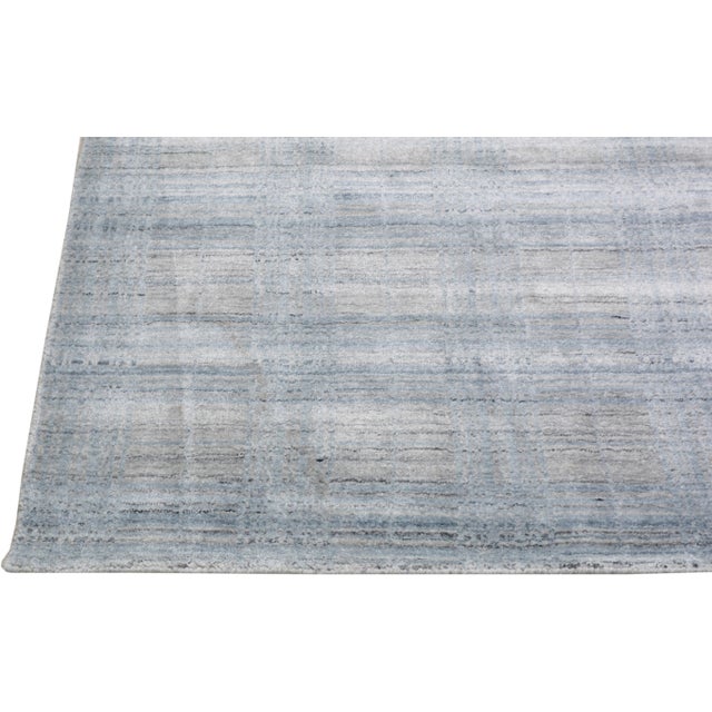 2000 - 2009 Early 21st Century Modern Minimalist Hand Knotted Bamboo Rug With Soft Texture,8'X10' For Sale - Image 5 of 7