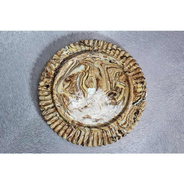 Rare 19th Century Antique Victorian Copeland & Garrett Agateware Pottery Cheese Dish and Lid English Ceramic Art Pottery For Sale - Image 11 of 18