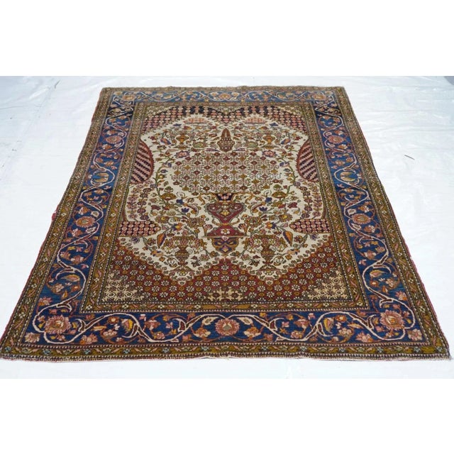 Antique Tehran Rug 4'5'' x 6'8'' For Sale - Image 9 of 10