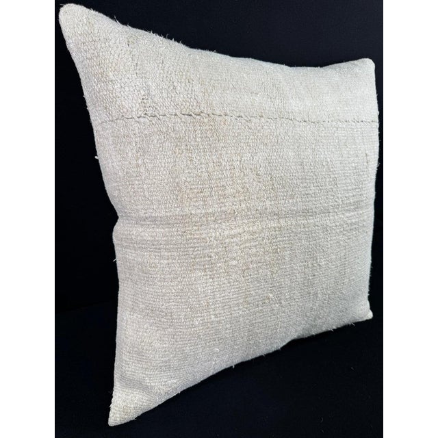 Contemporary Turkish Hemp Pillow Cushion Natural Beige Pillow Cushion Cover 24"x24" For Sale - Image 3 of 4