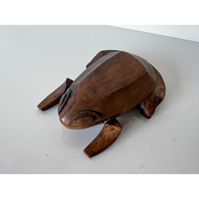 Vintage Hand-Carved Wooden Frog Box For Sale - Image 10 of 12