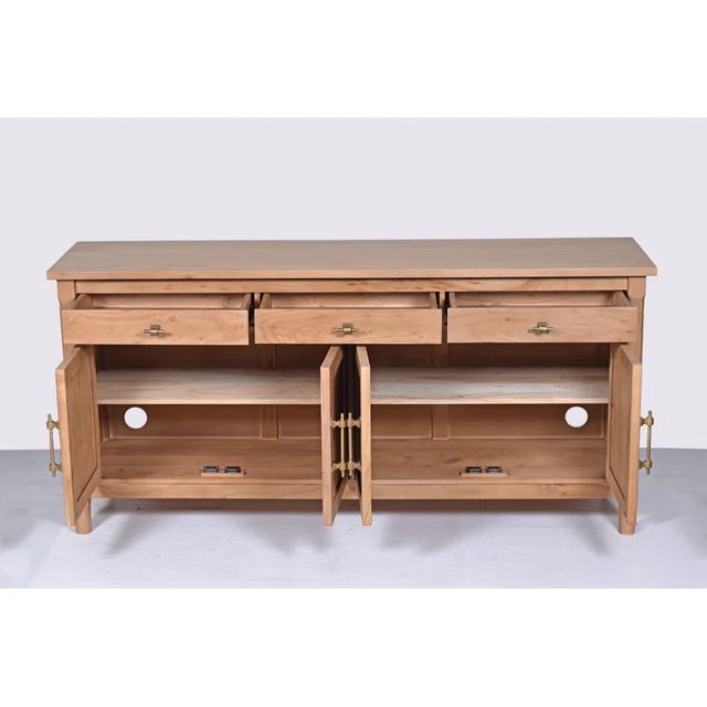 Modern Emma 70" Solid Wood Sideboard, Oak Finish For Sale - Image 3 of 6