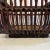 Burnt Umber Vintage Boho Chic Torched Bamboo and Reed Square Footed Bowl For Sale - Image 8 of 9