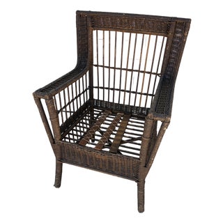 Early 20th Century American Wicker Armchair For Sale