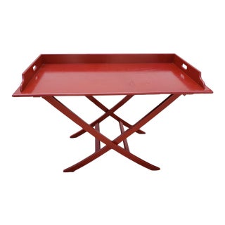 Oscar De La Renta Boho Chic Red Bar Table For Sale