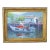 Silvio Silvestri, Listed Artist Nautical Coastal Boating Mendocino Harbor Ca Oil Painting Including the Antiqued Gold Wood Frame For Sale