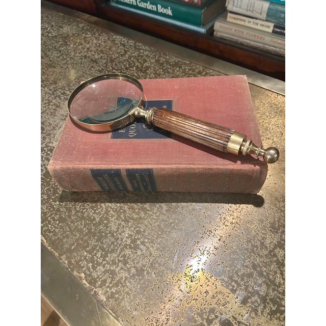 Bring Ralph Lauren library style to a desk, study, or bookshelf with this handsome vintage magnifying glass featuring a...