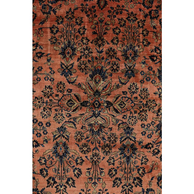Traditional Antique Oversized Sarouk Persian Rug in Pink With Floral Patterns | Rug & Kilim For Sale - Image 3 of 9