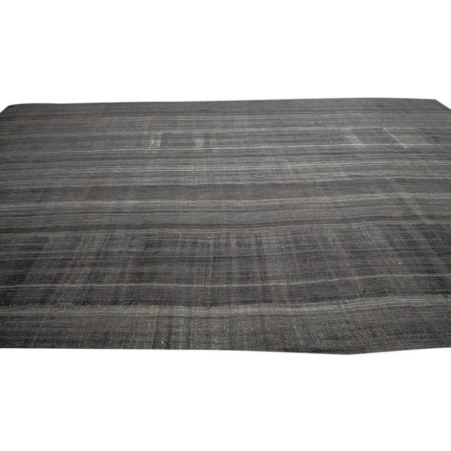 Vintage Giant Gray Turkish Kilim Rug For Sale - Image 4 of 7