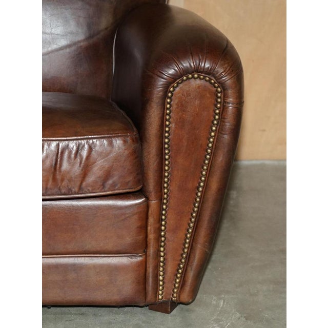 Vintage Earle Chesterfield Sofa in Brown Leather from Halo For Sale - Image 6 of 17