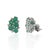 Not Yet Made - Made To Order Vintage Inspired Emerald & Diamond Cluster Stud Earrings in 925 Silver, a Pair For Sale - Image 5 of 14