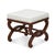 Bunny Williams Home Charlottesville Stool in Mahogany with Cream Linen Upholstery For Sale