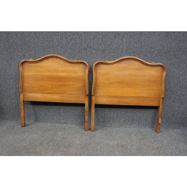 French Style Scalloped Fruitwood Twin Size Headboards a Pair Chairish