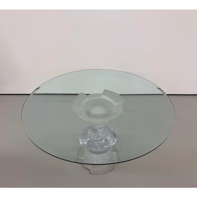 Abstract Vintage Abstract Lucite Base Dining Table For Sale - Image 3 of 8