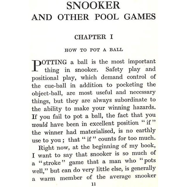 "How to Play Snooker and Other Pool Games" 1924 Smith, Willie (Billiard Champion 1921, 1923) For Sale - Image 9 of 12