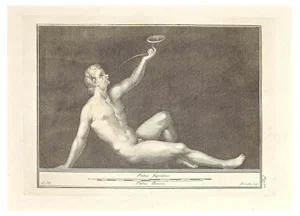 Giovanni Elia Morghen, Ancient Roman Fresco Herculaneum, Original Etching, 18th Century