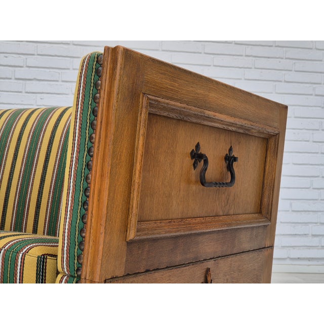 Danish Drop Arm Sofa in Wool & Oak Wood, 1960s For Sale - Image 17 of 18